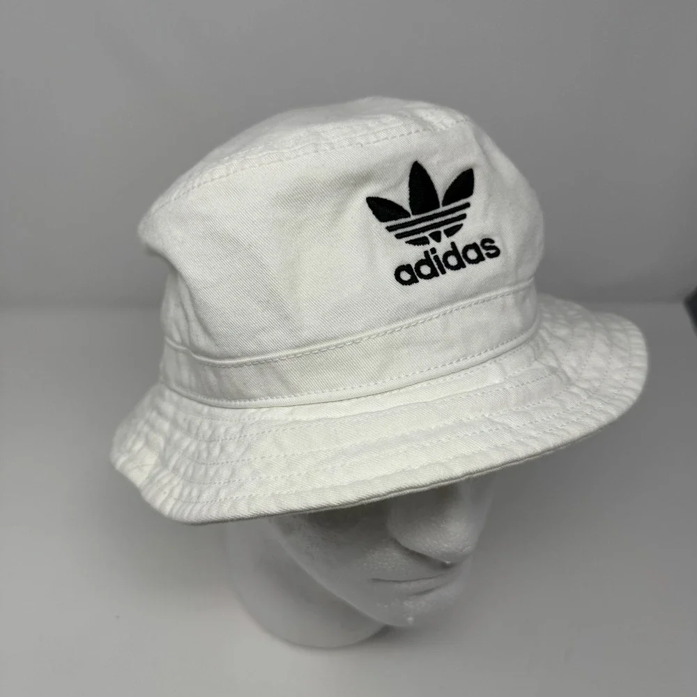 Adidas Originals Trefoil Bucket Hat White Cotton One Size OSFA RN 90288